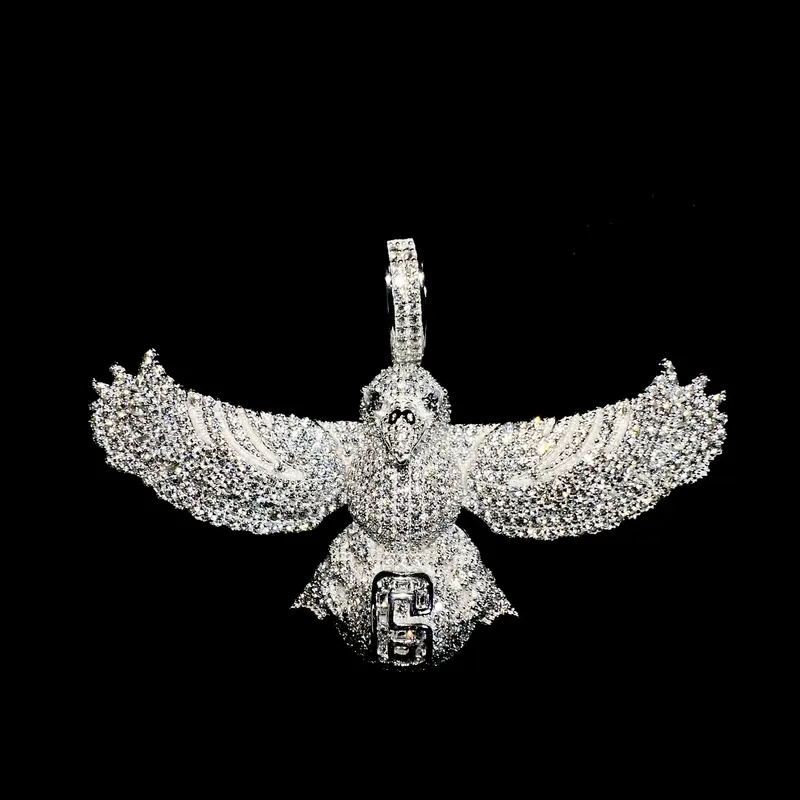 Iced Out Eagle Pendant - Silver 925 - Sehgal Dubai Collection