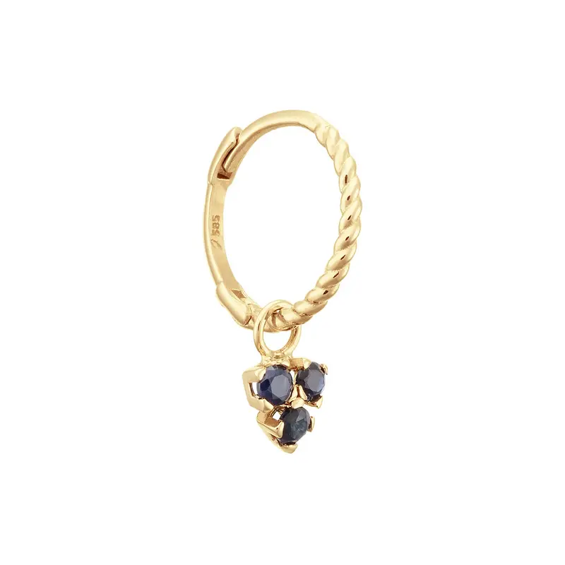Jackie Triangle Sapphire Single Hoop 585