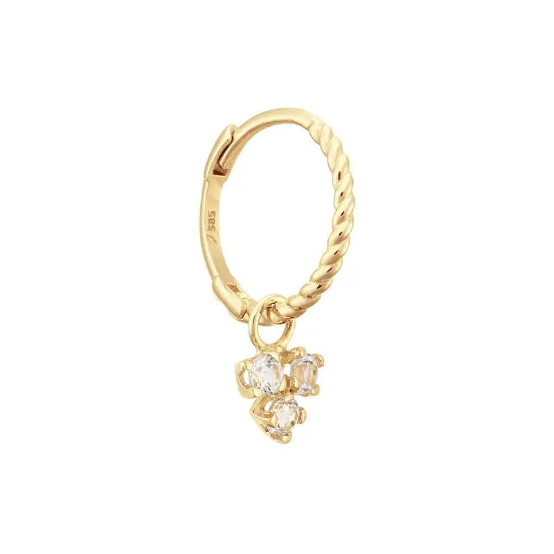Jackie Triangle White Topaz Single Hoop 585