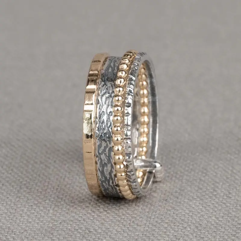 Jeh ring zilver + Goldfilled 20288