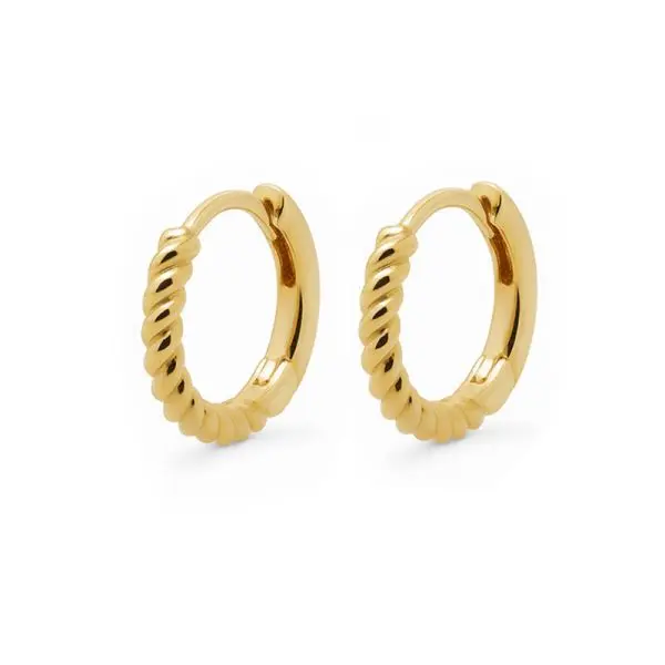 Karma Oorbellen Plain Hinged Hoops Half Twisted 12mm