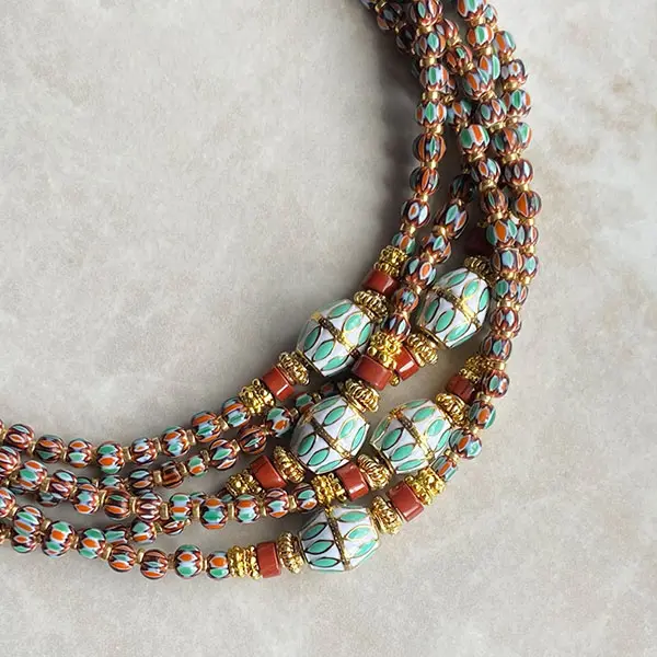Ketting Bohemain Stripes Brown seagreen