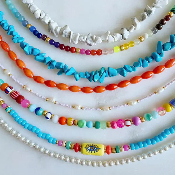 Ketting evil eye geel