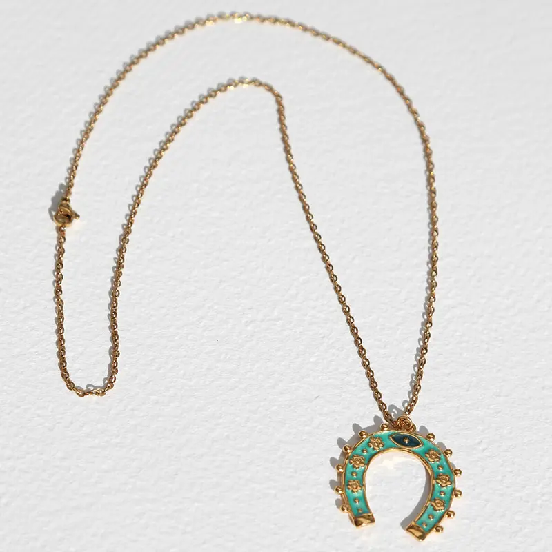 Ketting hoefijzer turquoise