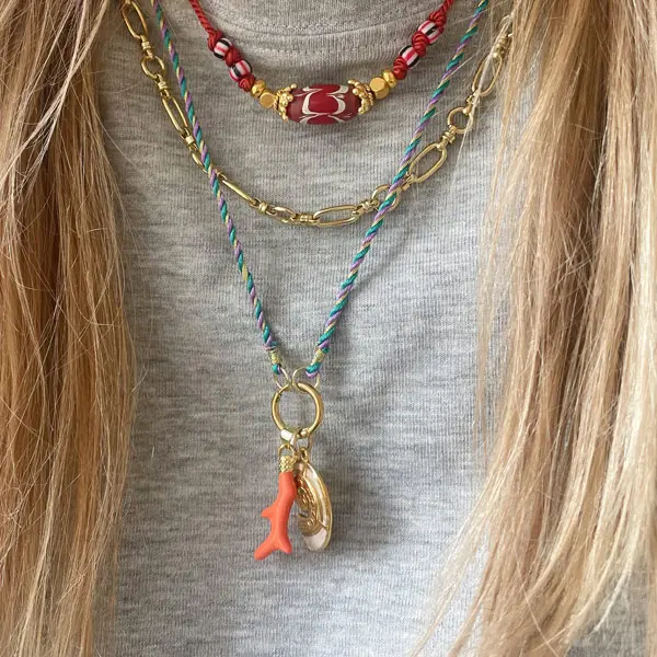 Ketting Koord Twisted Koraaltakje Schelp
