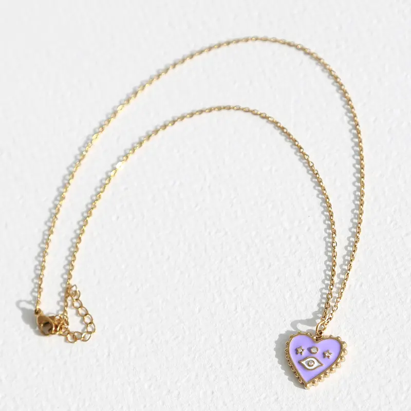 Ketting lila hart