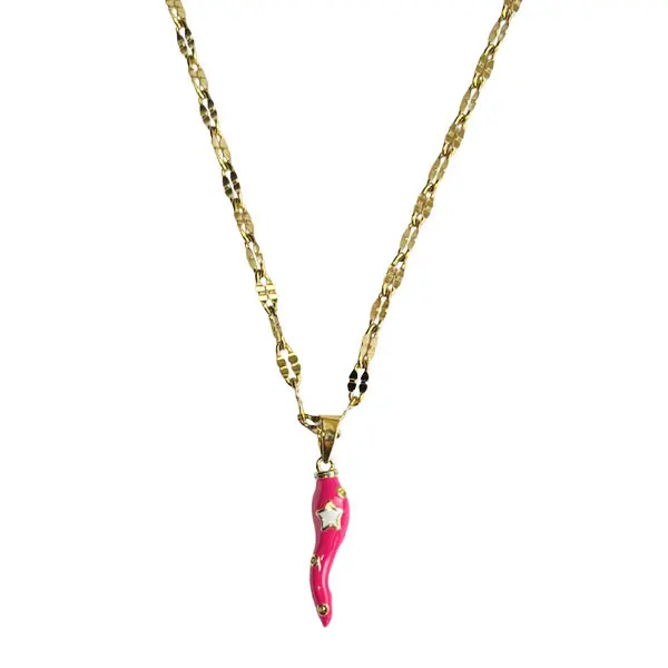 Ketting schakel Goud Roze peper