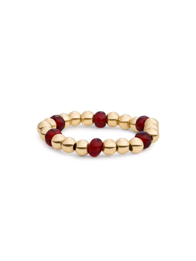 Kralen Ring Facet Roundel Ruby Quartz