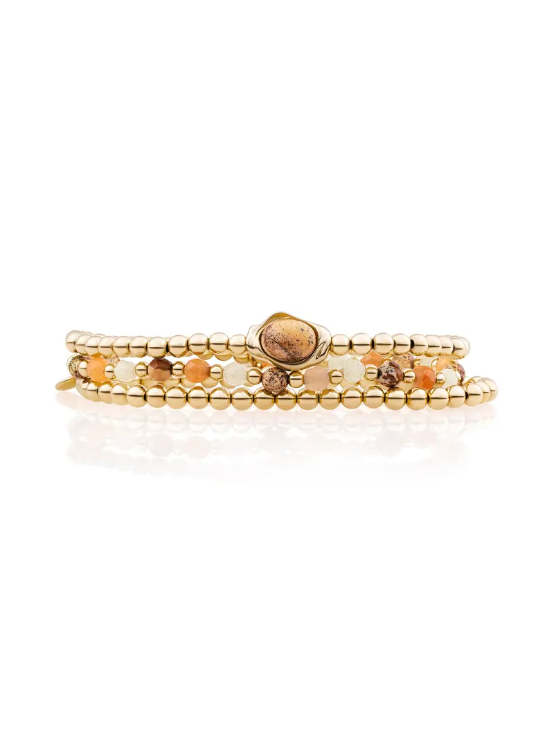 Landscape Jasper Flow Multi Armbanden Set Goud