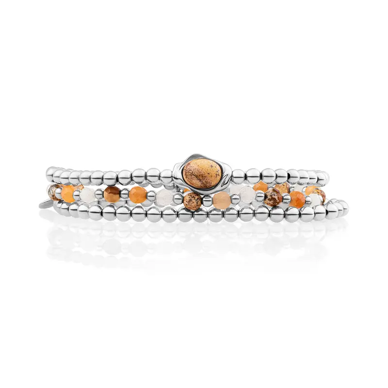 Landscape Jasper Flow Multi Armbanden Set Zilver