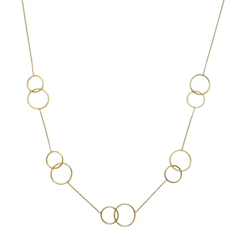 Lange double circle ketting