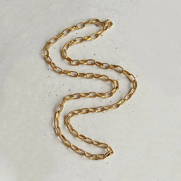 Lange schakel ketting Goud
