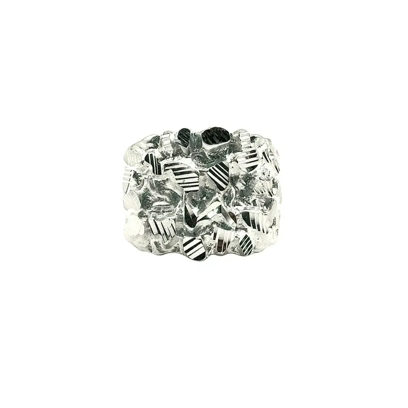 Large Piet Piet Ring – Silver 925 with Diamond Cuts
