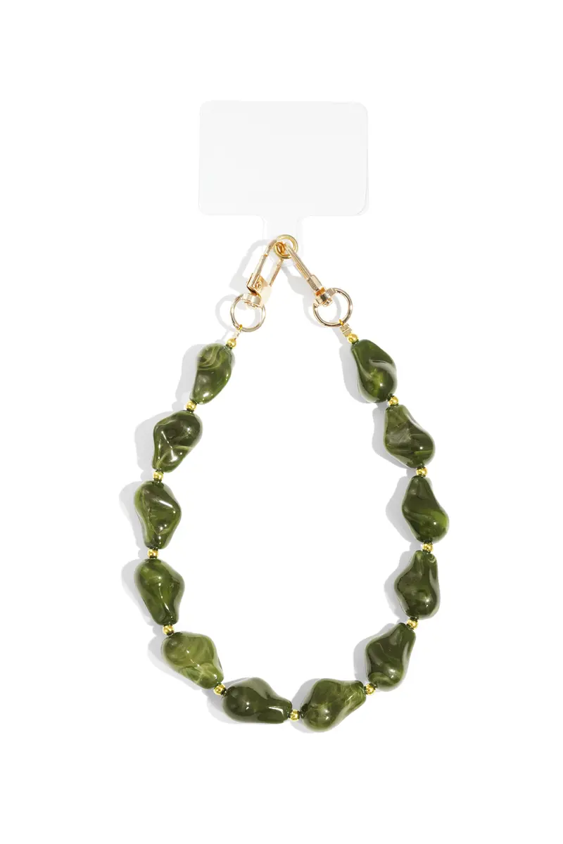 Legergroene chunky marble telefoonkoord