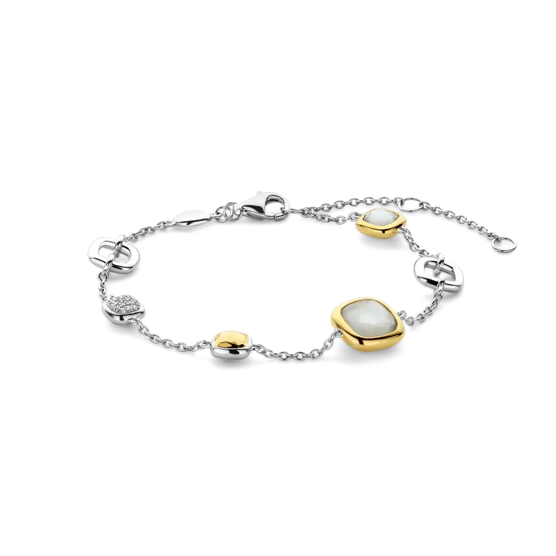Lichtgrijze Cushion Charm Armband