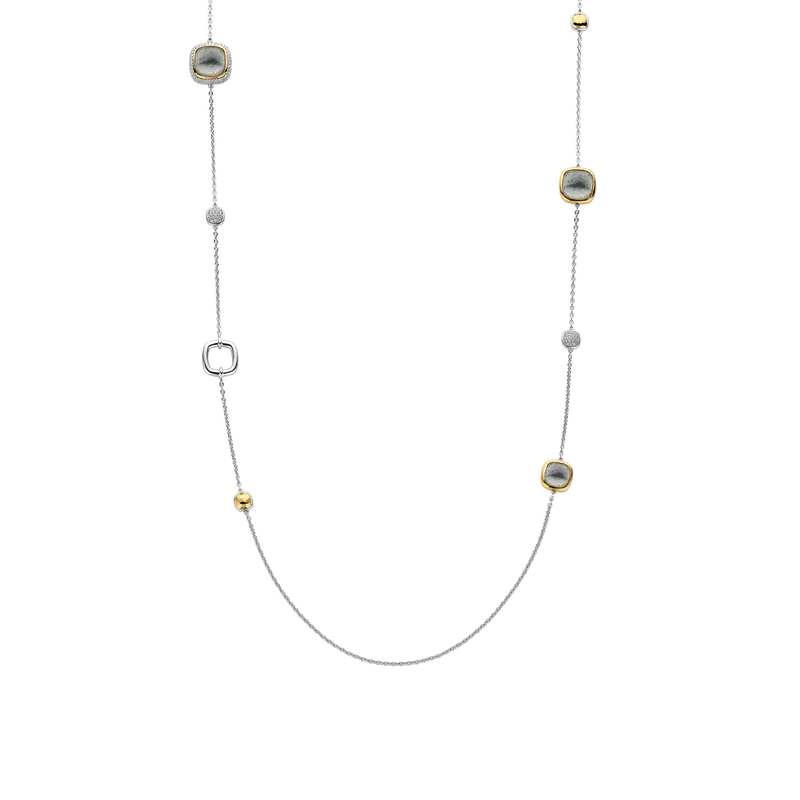 Lichtgrijze Cushion Charm Ketting