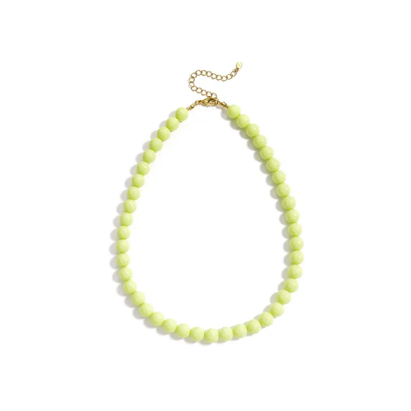 Lime groene kralenketting Olivia