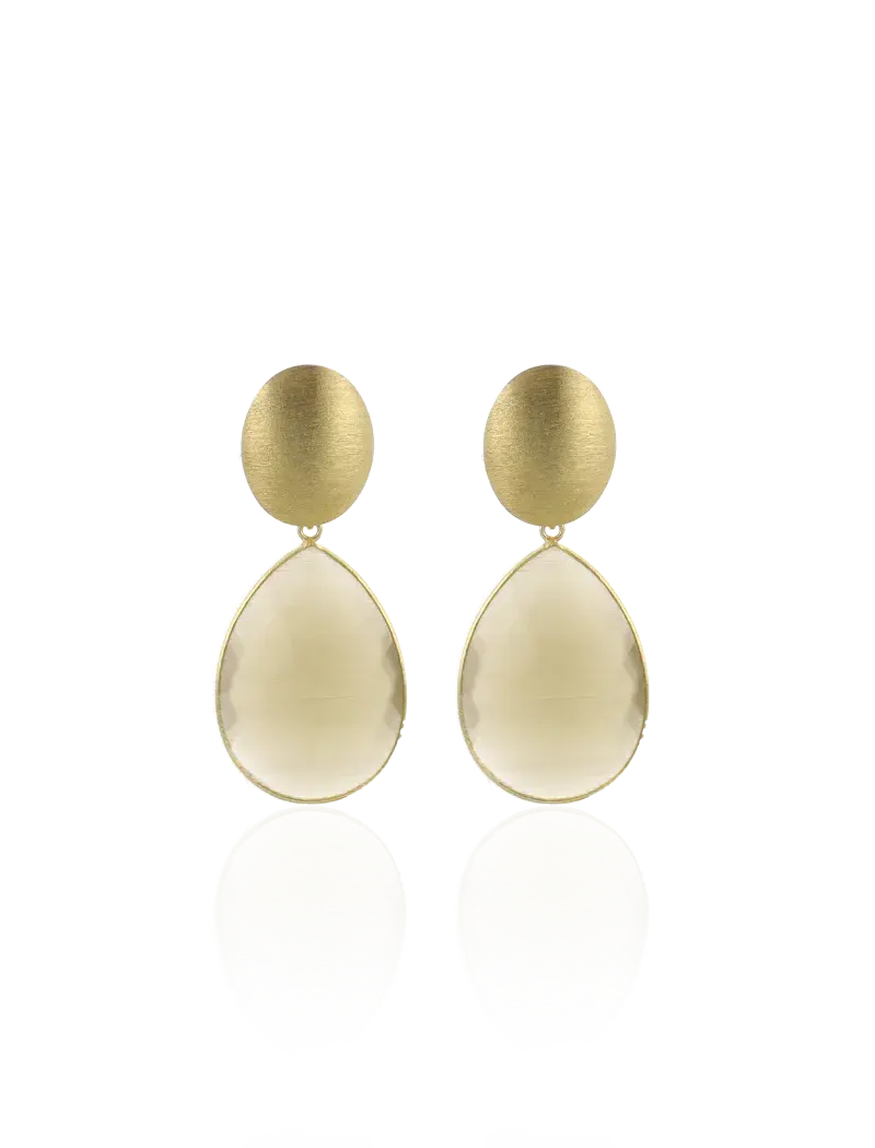 Lott Beige Oorbellen Framed Drop L - Wax