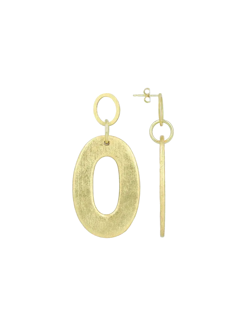 Lott Gouden Oorbellen Flat Open Oval M