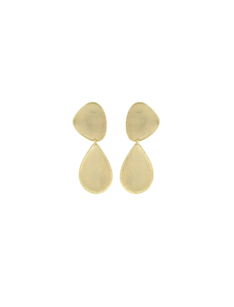Lott Gouden Oorbellen Stone Shape Drop Double