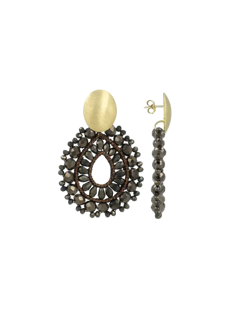 Lott Oorbellen Open Drop S Irregular Stones - Nutshell