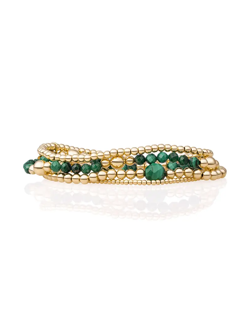 Malachite Core Saturn Armbanden Set Goud