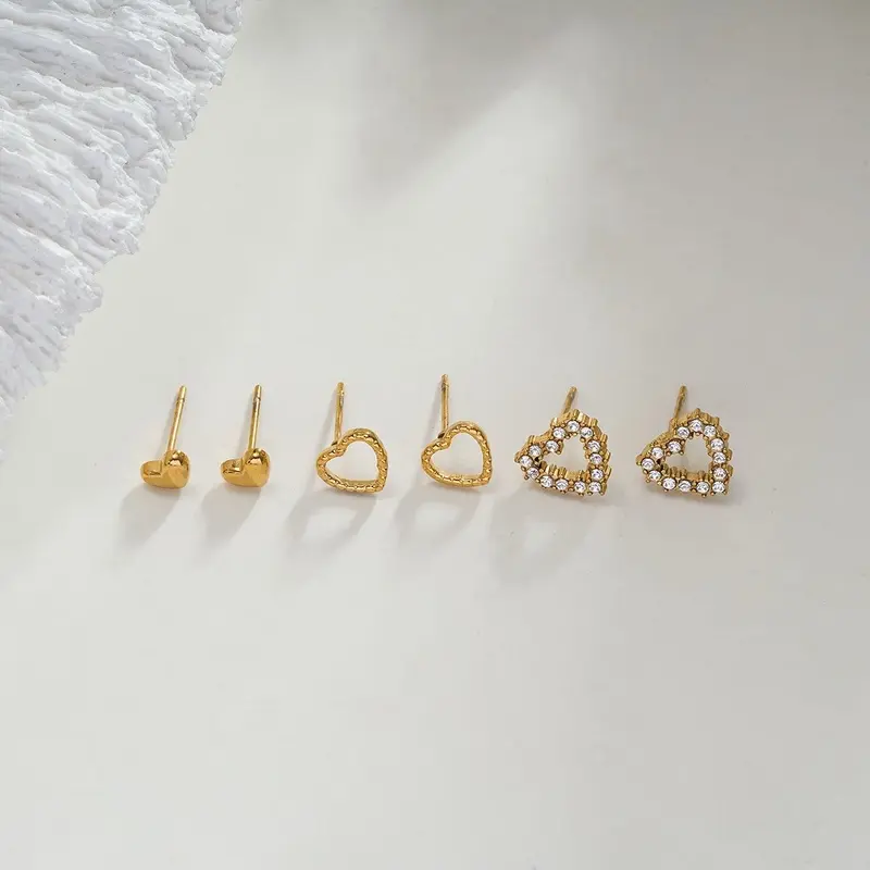Mars triple set strass oorbellen