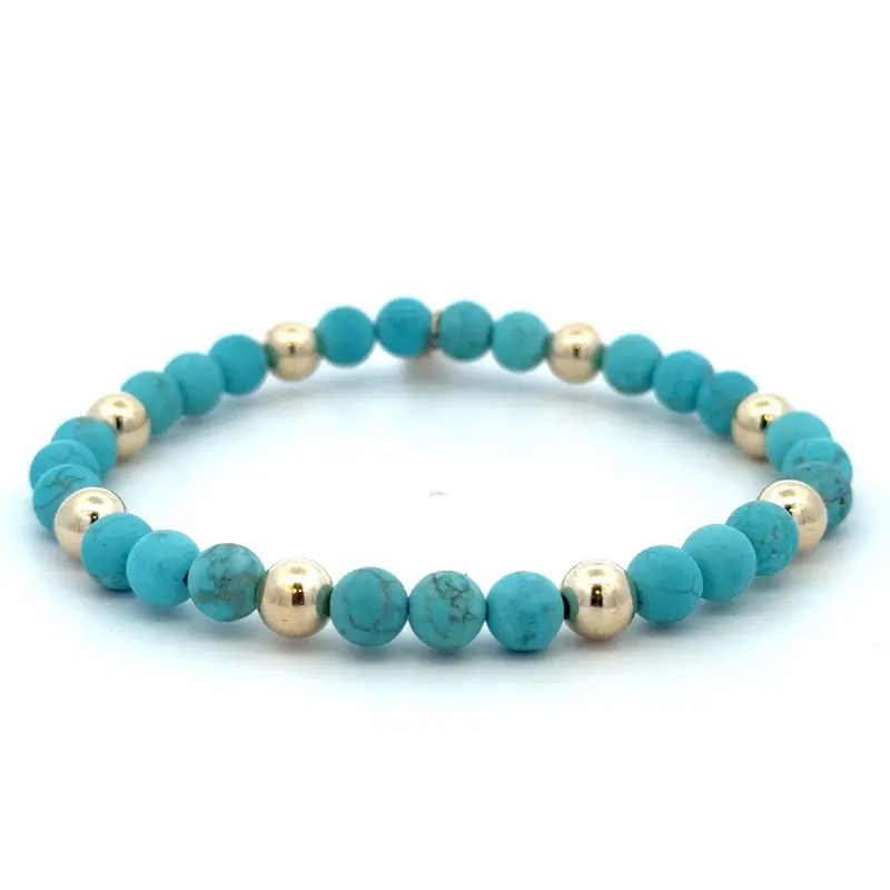 Men 8 turquoise gold coloured