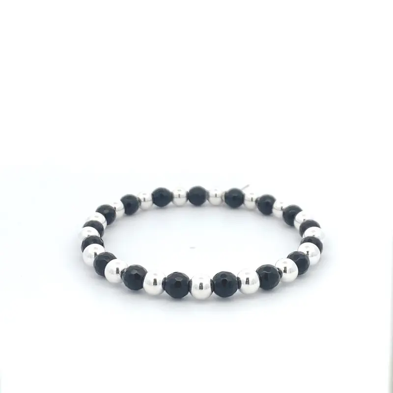 Men mix black 6mm silver