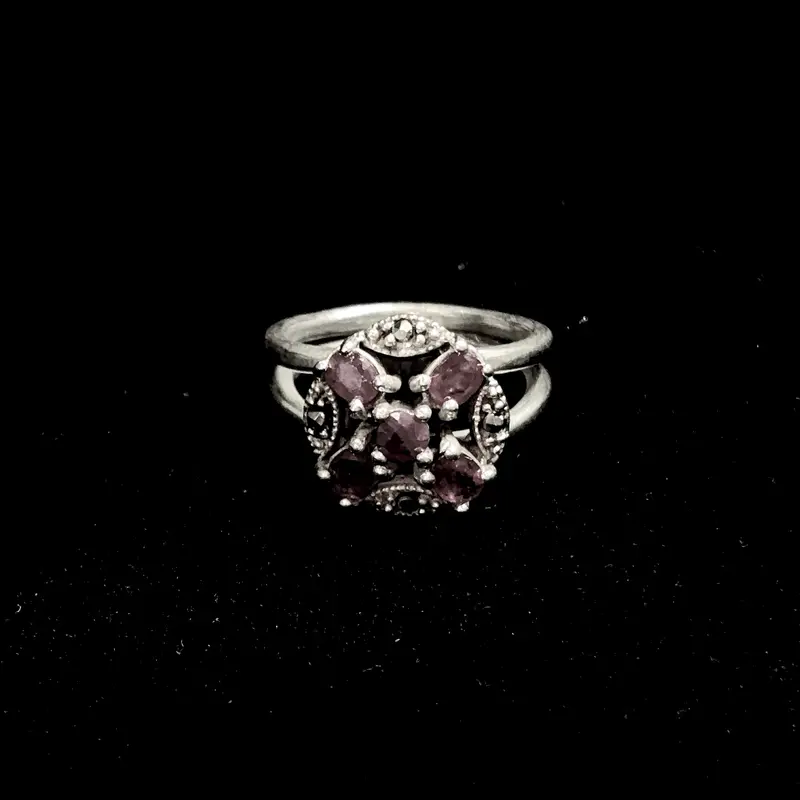 Midnight Bloom Ring - Silver 925