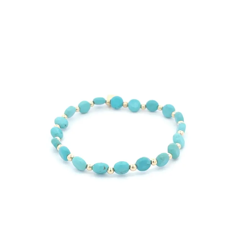 Mix turquoise flat gold coloured