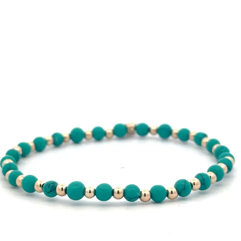 Mix turquoise plain gold coloured