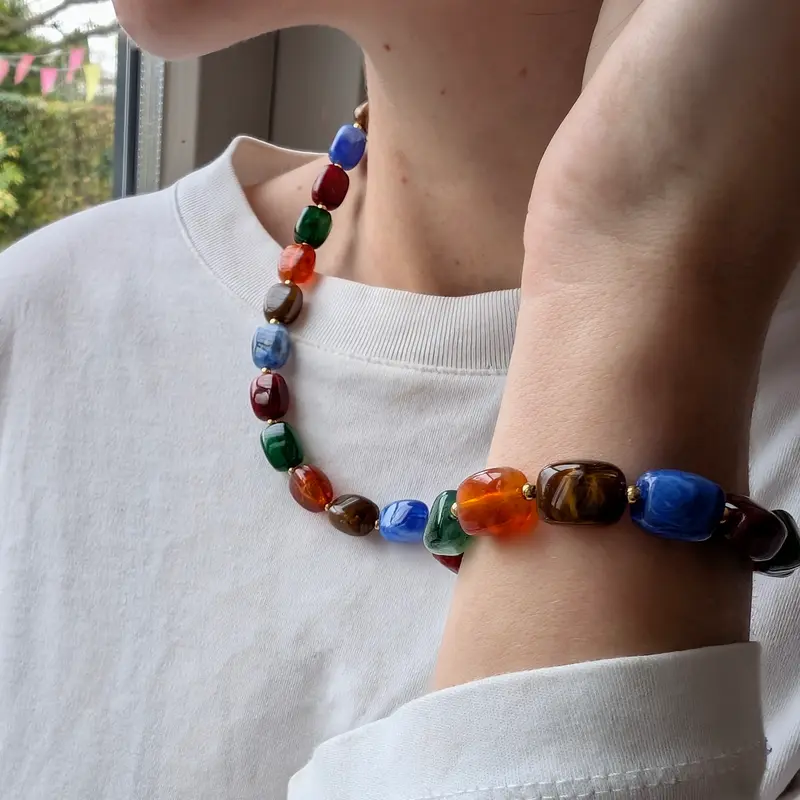 Multicolor kralenketting squared