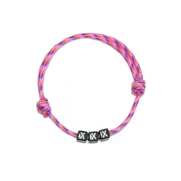 Naamarmband Surfkoord Roze