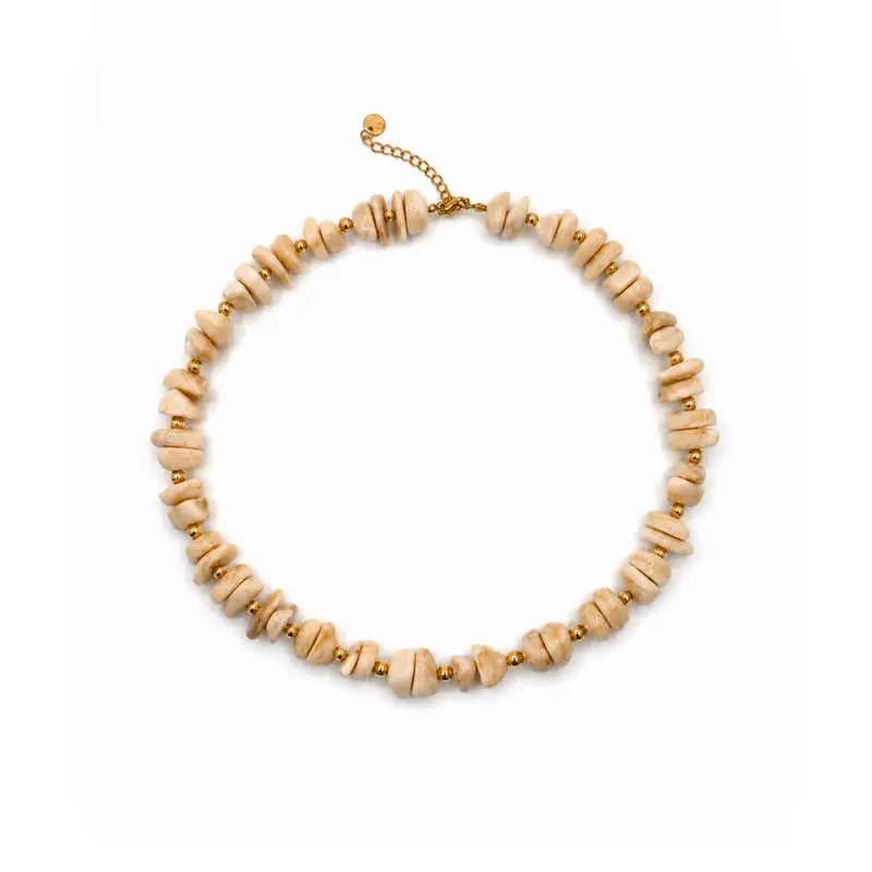 Naturel marble splitkralenketting