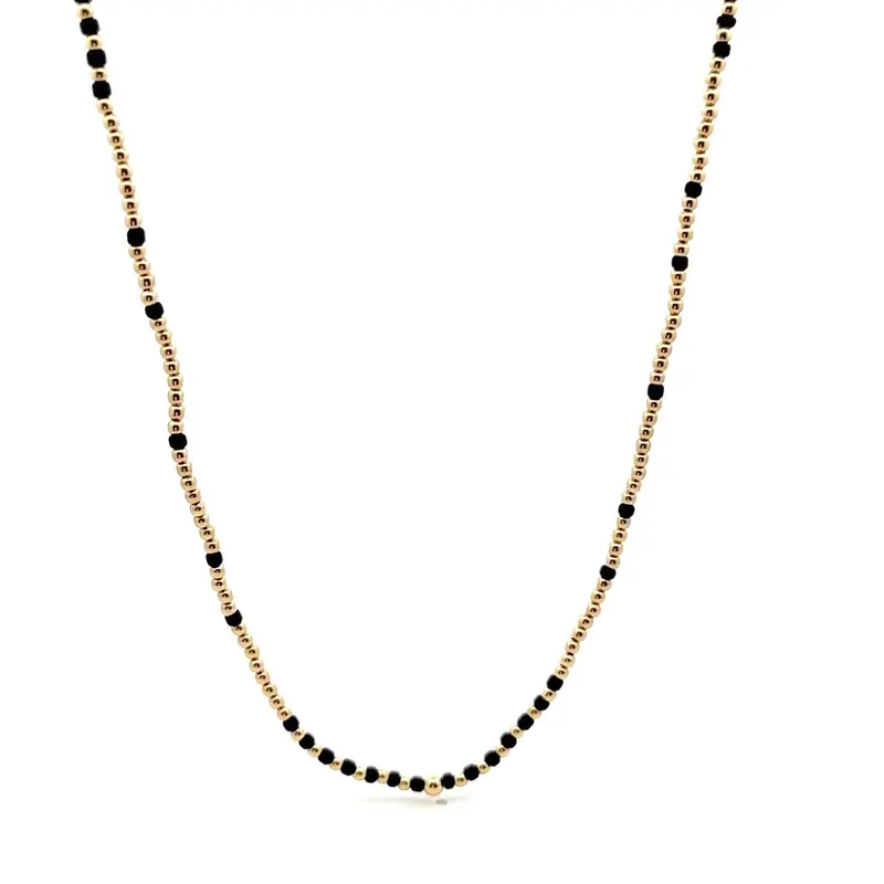 Necklace 2mm black gold coloured