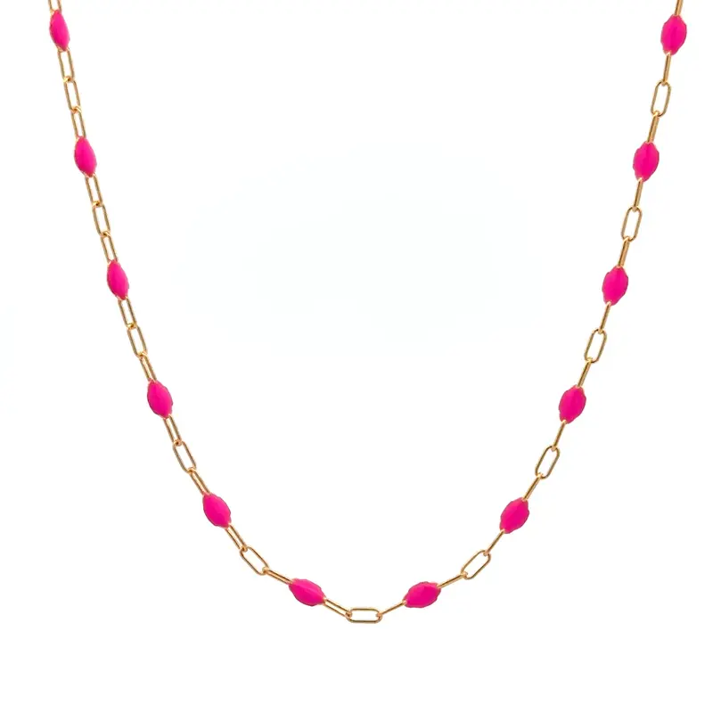 Necklace amy pink gold coloured