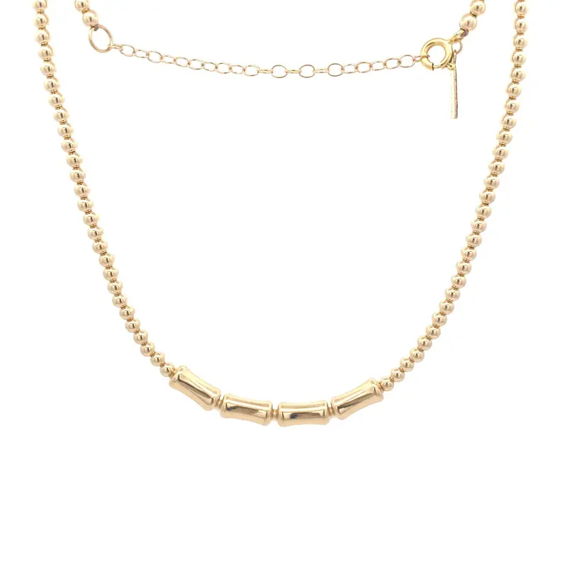 Necklace bamboo gold coloured