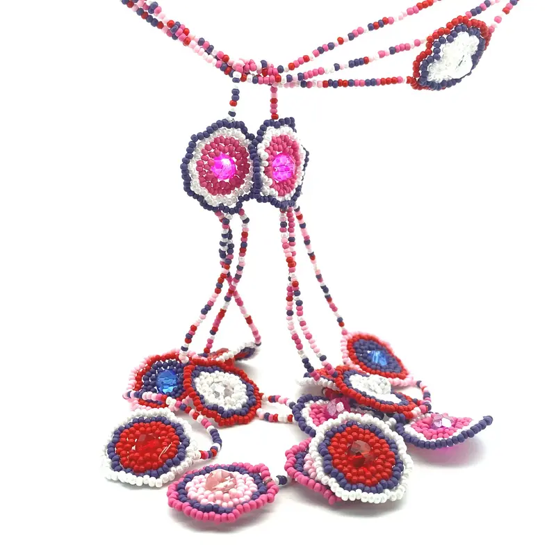 Necklace Boho pink