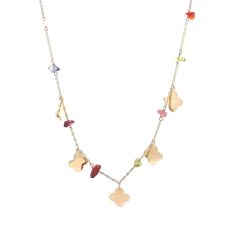 Necklace clover mix goldplated
