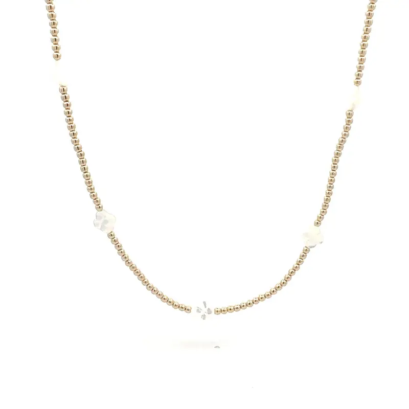 Necklace clover pearl gold coloured