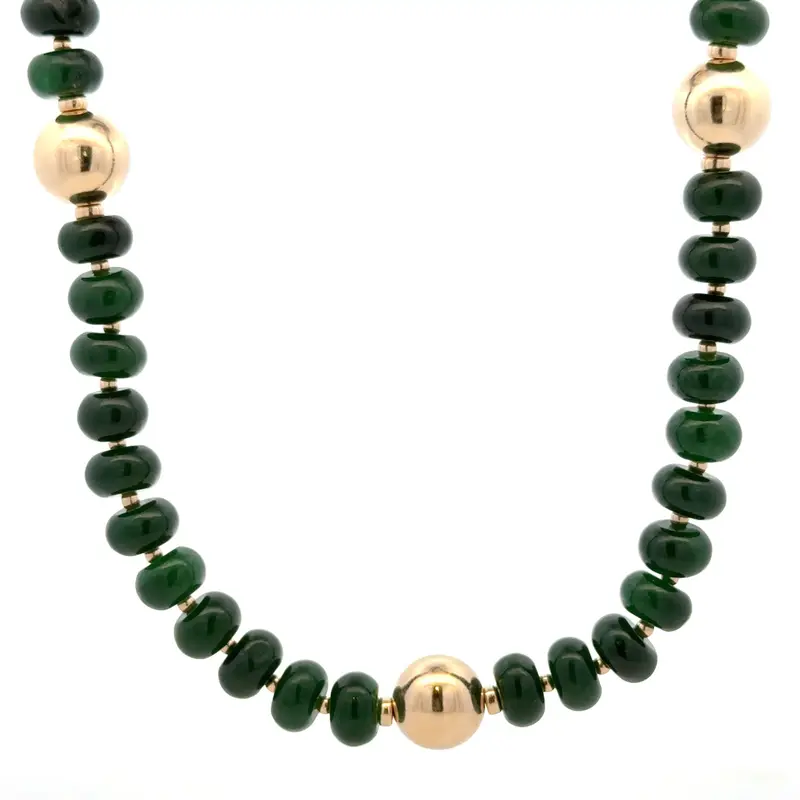Necklace daisy green gold coloured