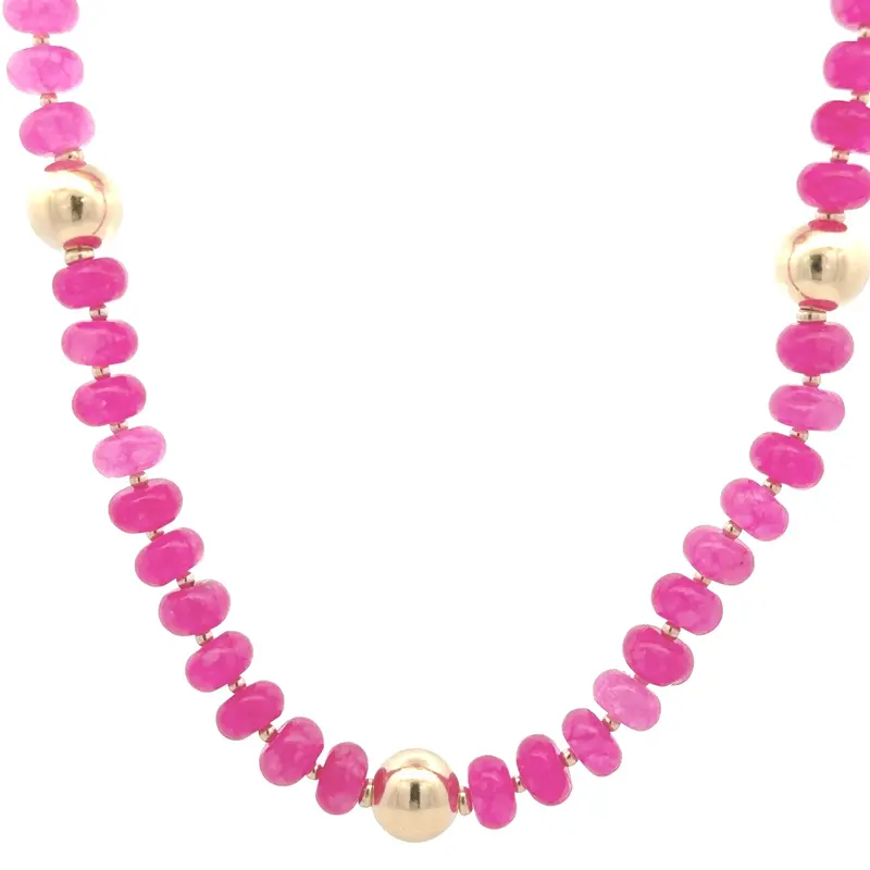 Necklace daisy pink gold coloured