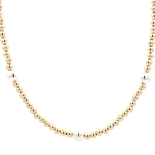 Necklace dot 5 7mm silver - gold coloured