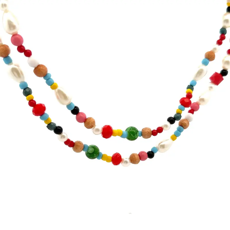 Necklace happy big multi beads