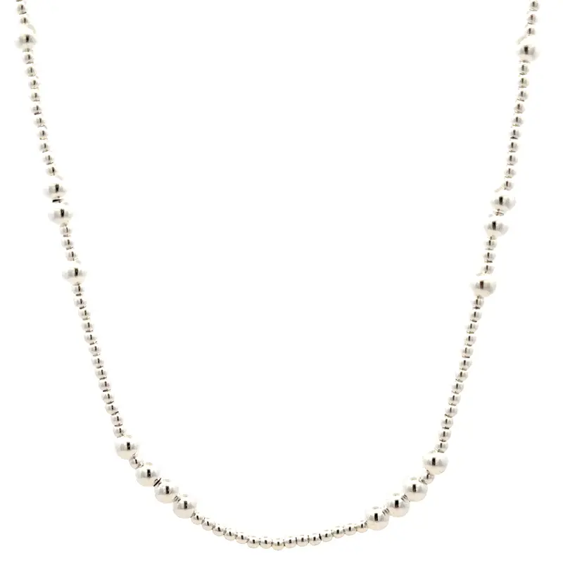 Necklace mixed 2mm / 4mm silver