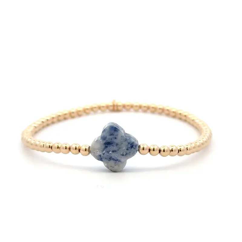 One clover blue gold coloured