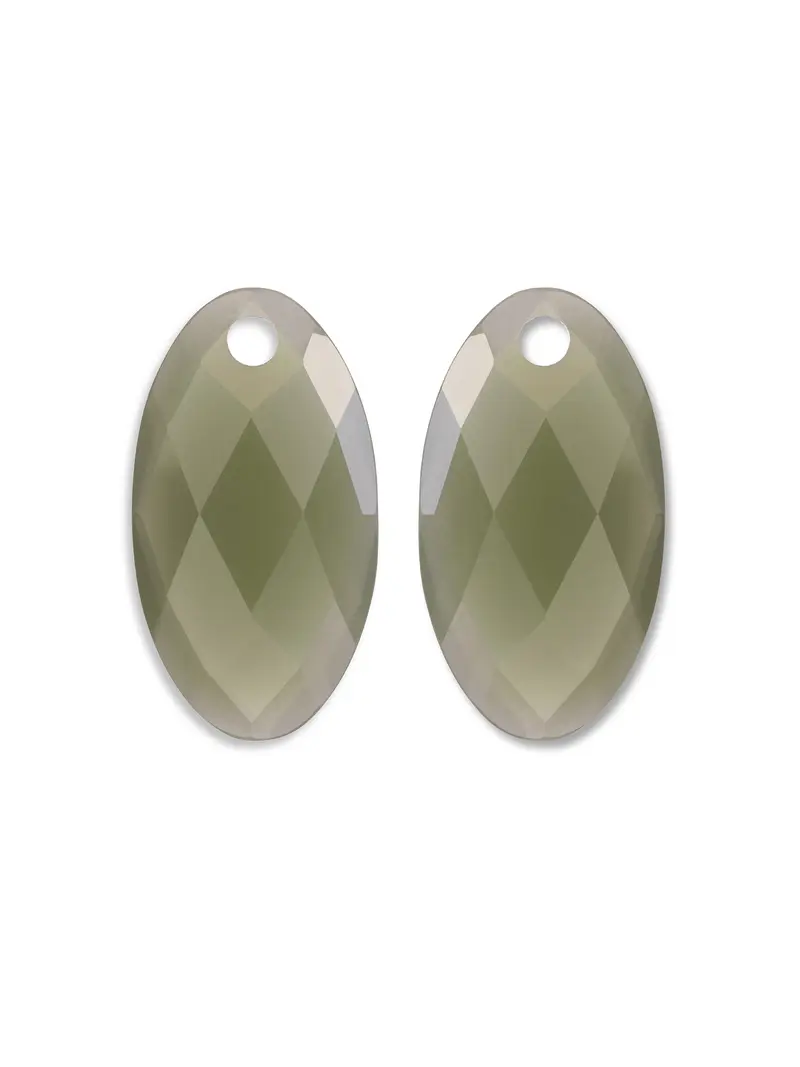 Oorbel Edelstenen Large Leaf Lime Jade
