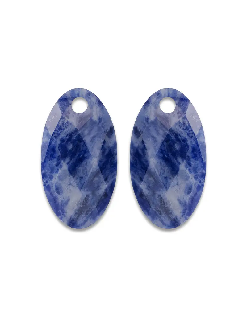 Oorbel Edelstenen Large Leaf Sodalite