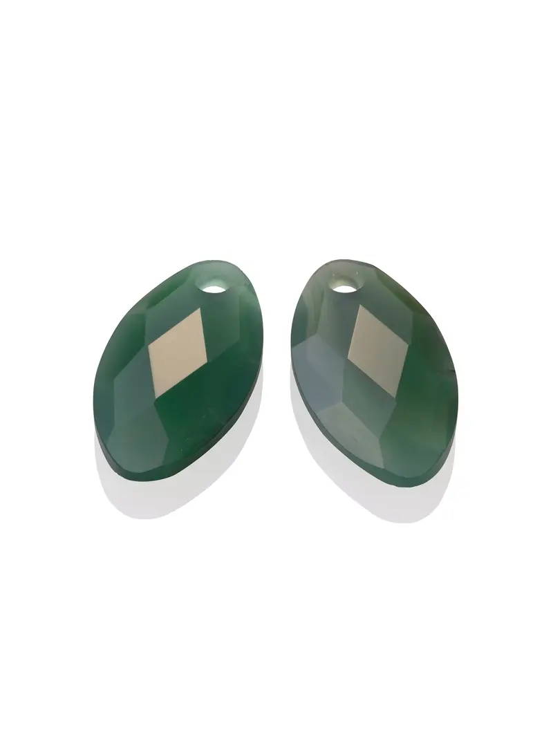 Oorbel Edelstenen Leaf Green Onyx